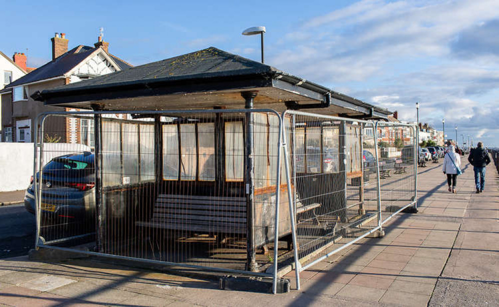 Derelict shelter on West Kirby promenade. Picture: Matt Thomas Photo