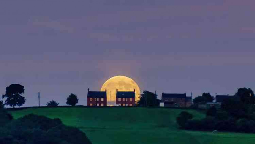 Moorland moon rising