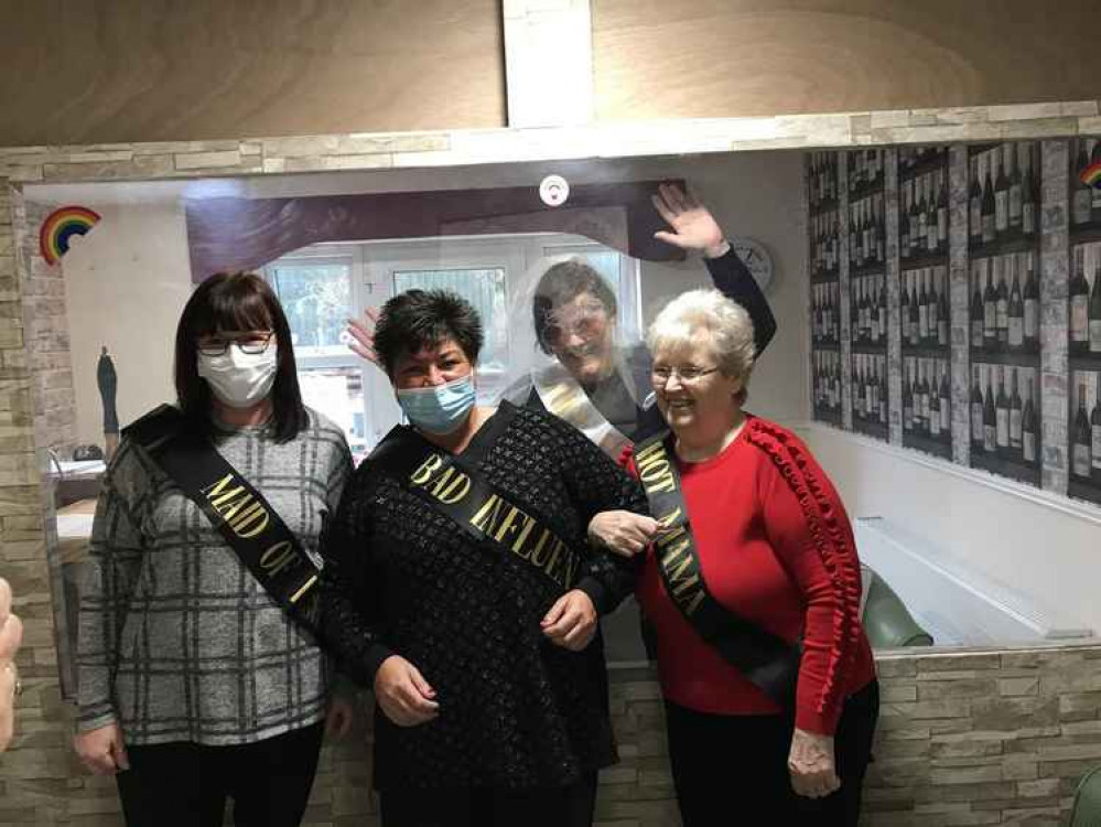 Jayne O'Sullivan, centre, with Mavis Bours and deputy manager Jo Slater and Louise Bours behind in the visitors' pod.