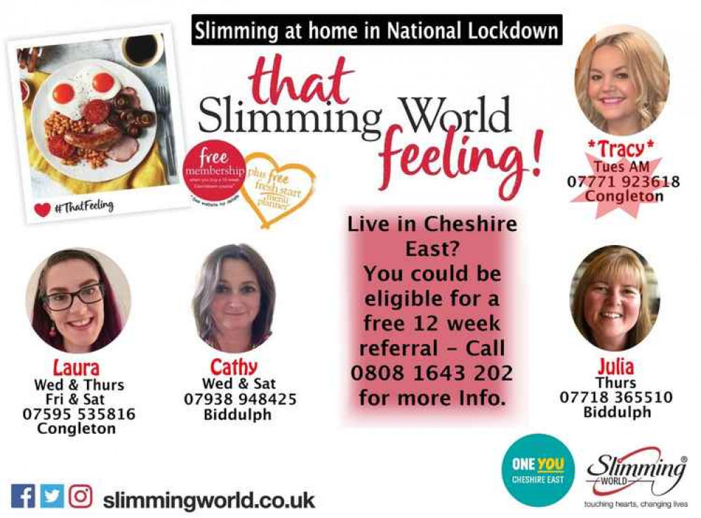 Congleton and Biddulph's local Slimming World teams are gladly supporting the referral scheme.