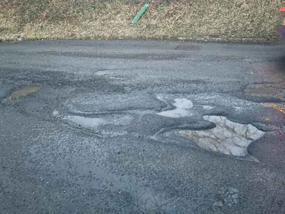 Potholes on Mow Lane, Astbury.