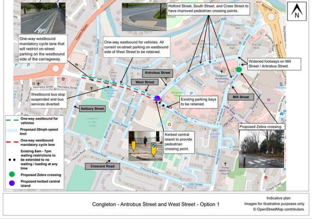 Antrobus Street and West Street: Option 1