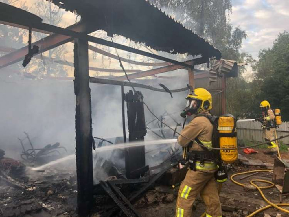 Fire crews tackled the blaze through Saturday night and Sunday morning (Picture: Congleton Fire Station Twitter).