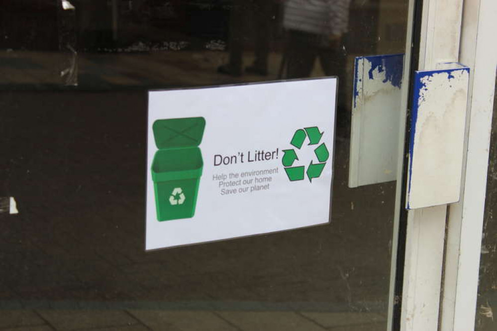 A littering sign in Congleton. Congleton Cheshire East Councillors vote on policies such as waste management, libraries, along with benefits and grants.