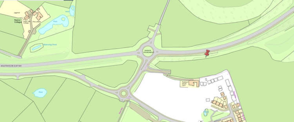 How the map for the untouched site currently looks. Red marks the centre of the Congleton West development.