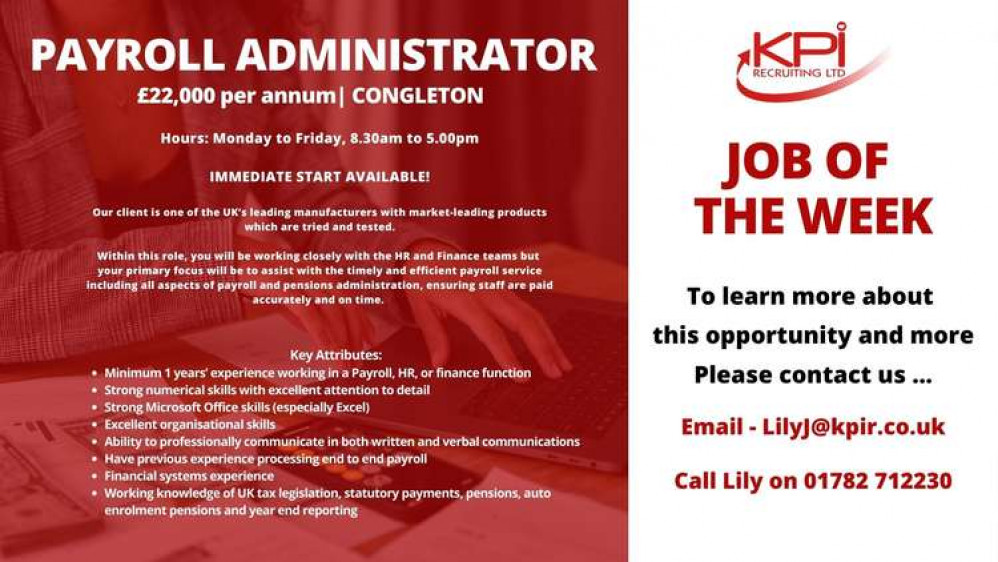 More information about the Congleton Payroll job.