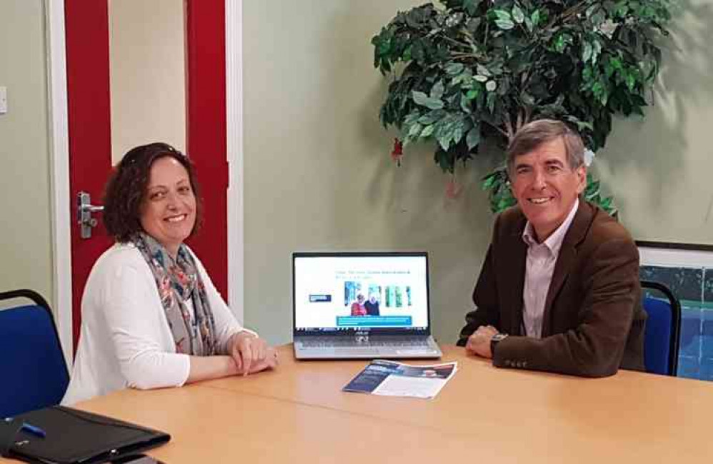 Project Manager Sally Wilson with David Rutley MP