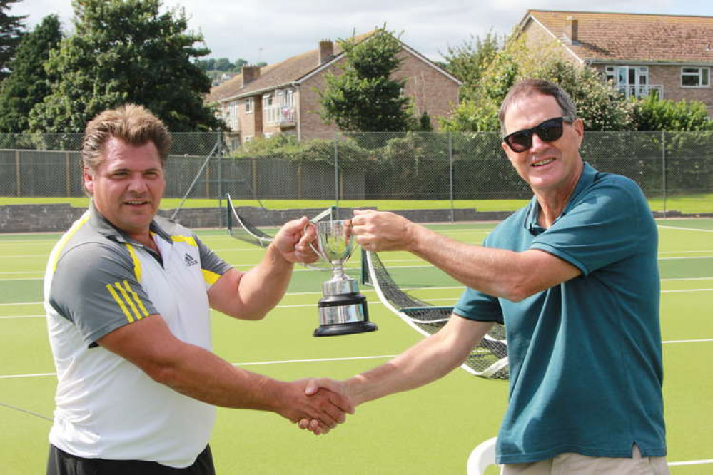 Kevin Davis receives the trophy from Club Chairman, Simon Prior Kevin Davis receives the trophy from Club Chairman, Simon Prior