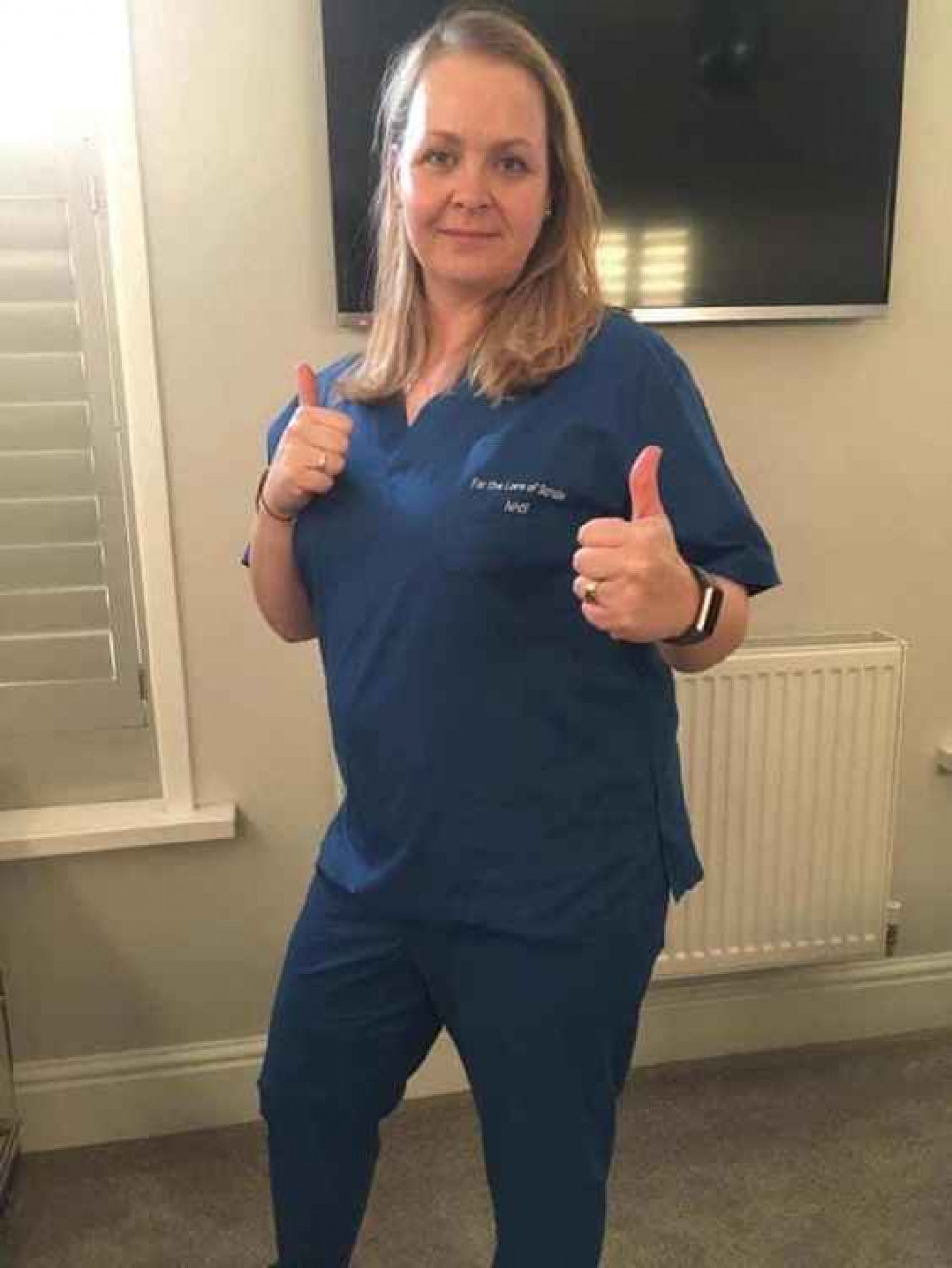 Rachel Slater sporting her scrubs last year. Rachel Slater sporting her scrubs last year.
