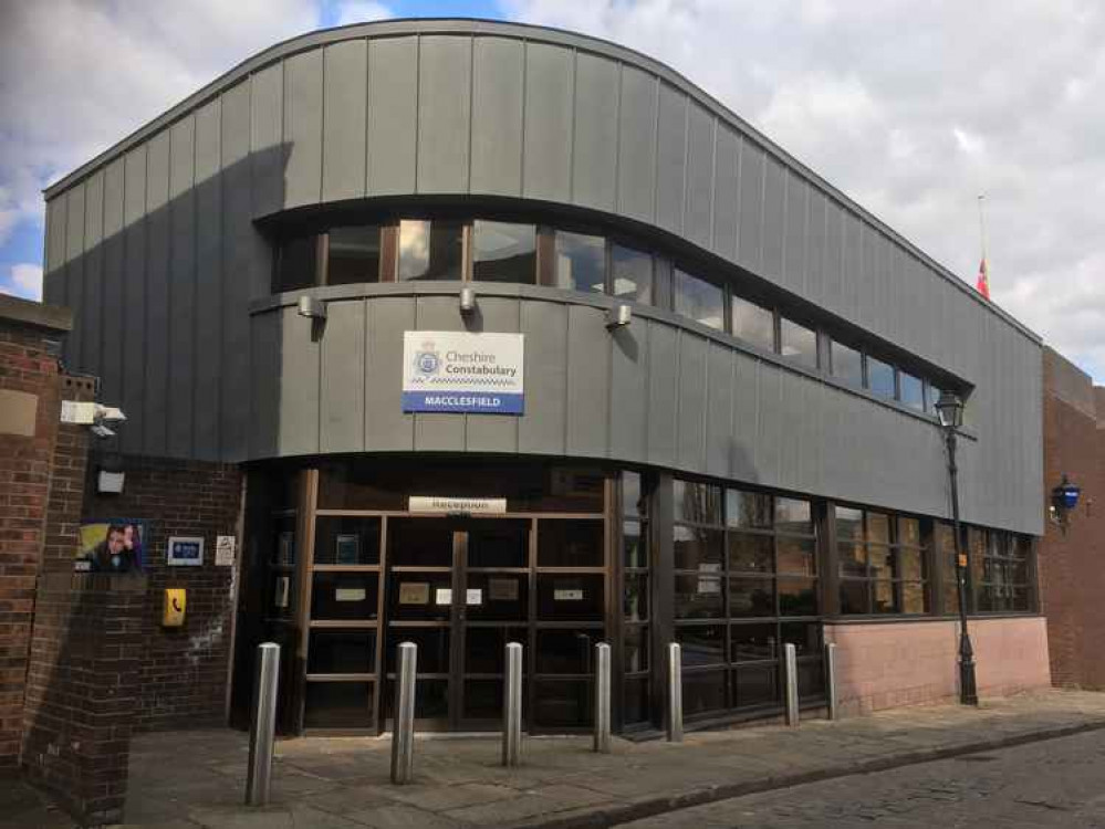 Macclesfield Police Station on Brunswick Street. Cheshire Constabulary have condemned Lewis' driving.