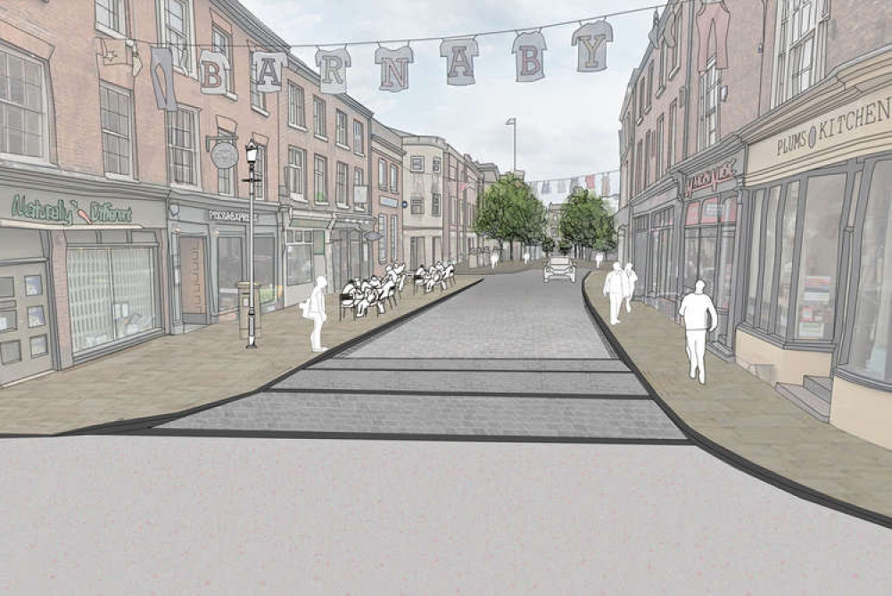 Draft concept designs for Market Place, Macclesfield. (Image - Cheshire East Council)