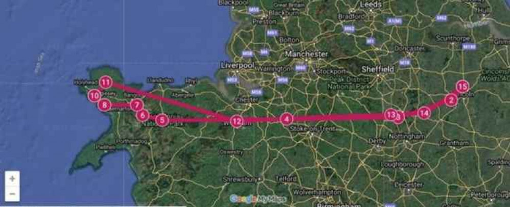 The Red Arrows' route for today