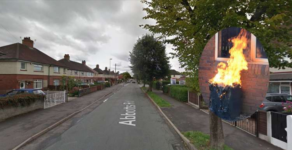 The fire took place on Abbotts Road in Leek