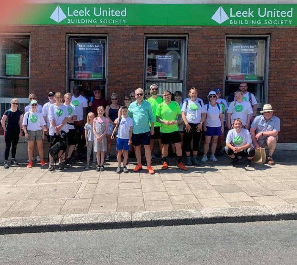 A group of Leek United Building Society walkers took on a 50 mile charity trek earlier this year.