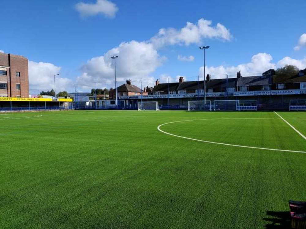 The players are loving the new 3G pitch so far. Image credits: Leek Town FC