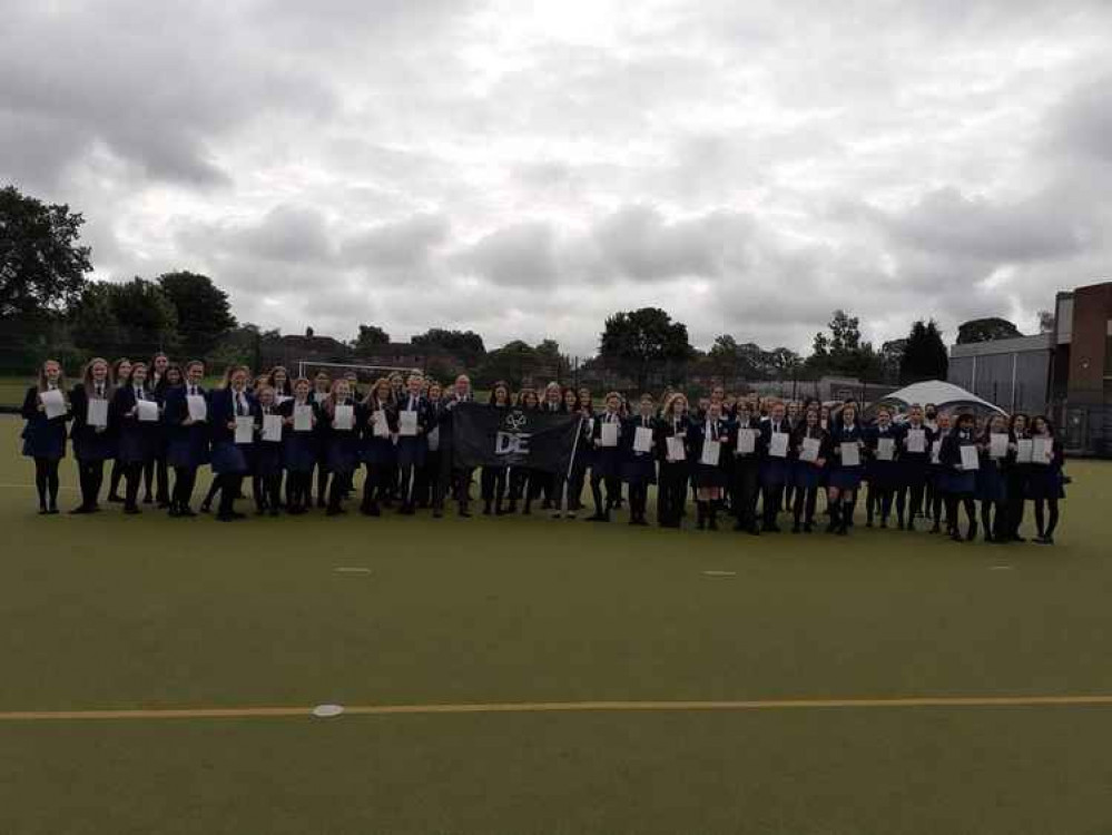 Students and staff at the awards ceremony