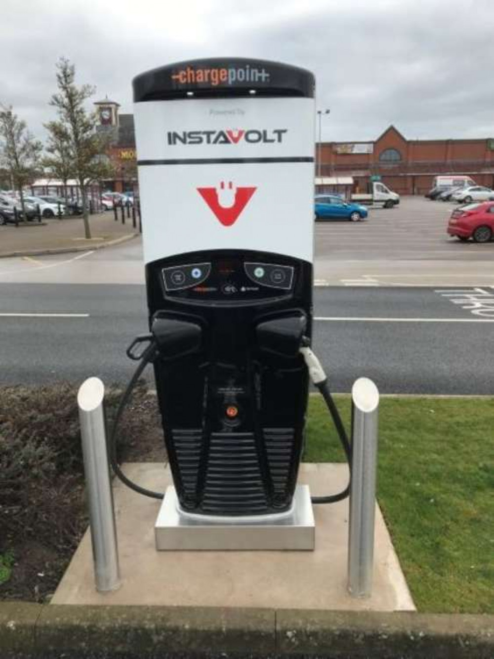 An electric charging point An electric charging point