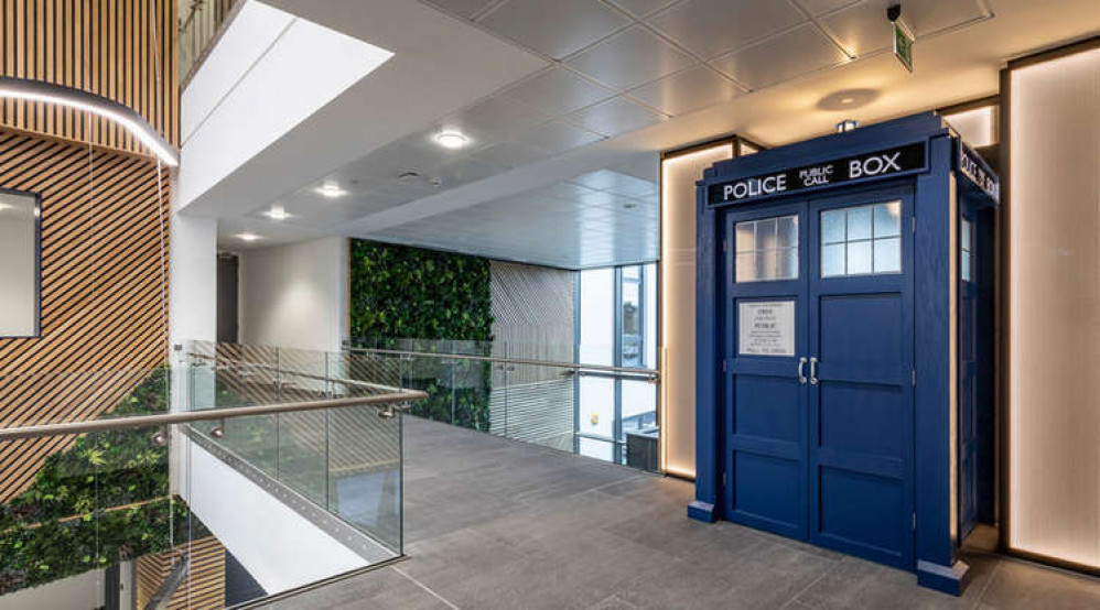 The offices have a unique touch with a Doctor Who theme.