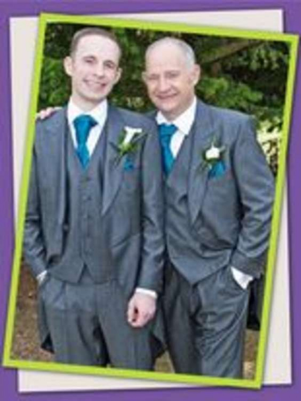 Darren and his late dad on his wedding day Darren and his late dad on his wedding day