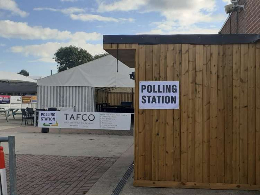 Polling station at Sandbach Rugby Club