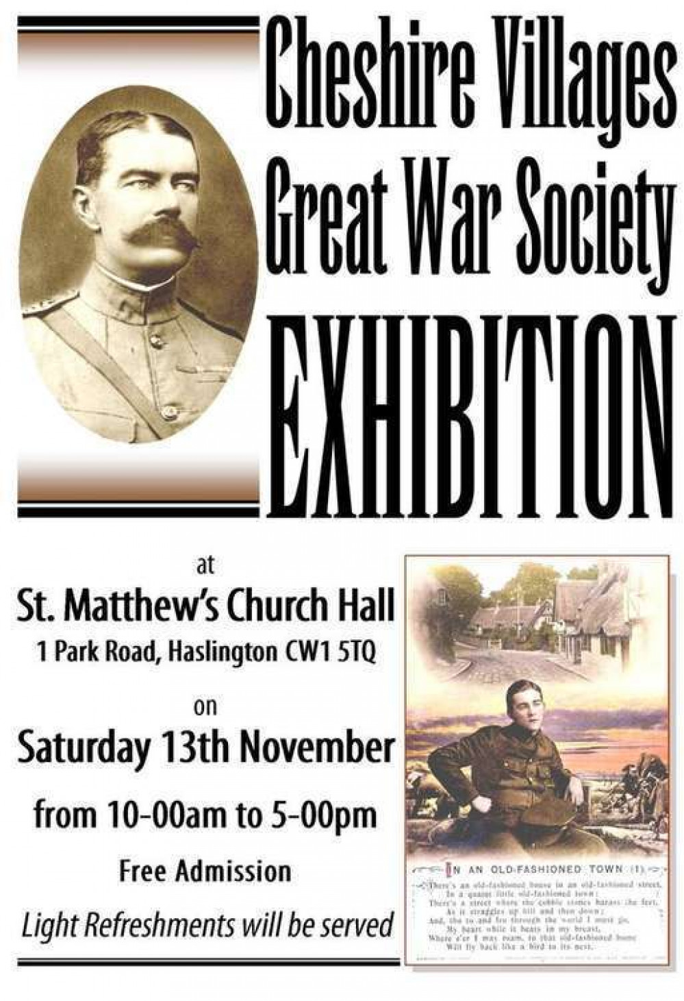 WW1 exhibition in Haslington on today (Saturday0