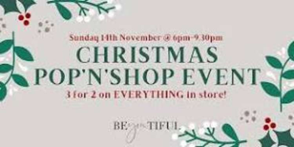 Christmas shopping event at Beyoutiful tomrrow (Sunday)