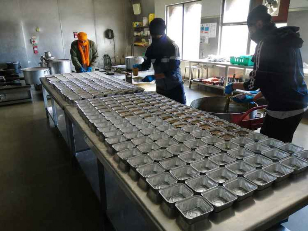 Before the third lockdown volunteers were dishing out 3,000 meals a day. Image Credit: Sri Guru Singh Sabha Southall