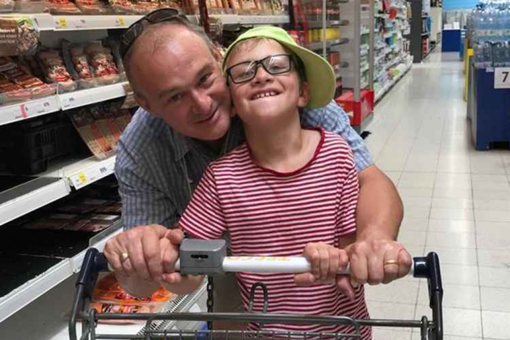 Liberal Democrat Leader, Ed Davey, with his son