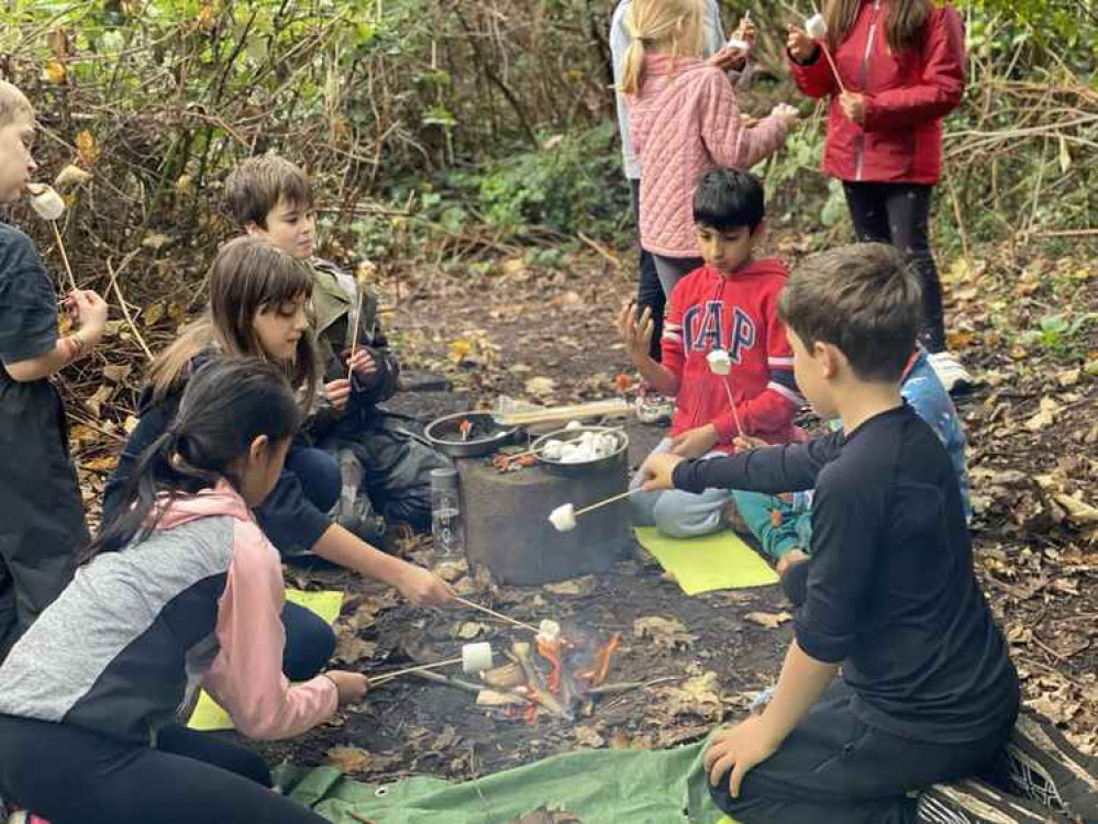 Forest schools are similar to scouts and guides, with some differences, such as they're not working towards their badges and all the activities are done outdoors