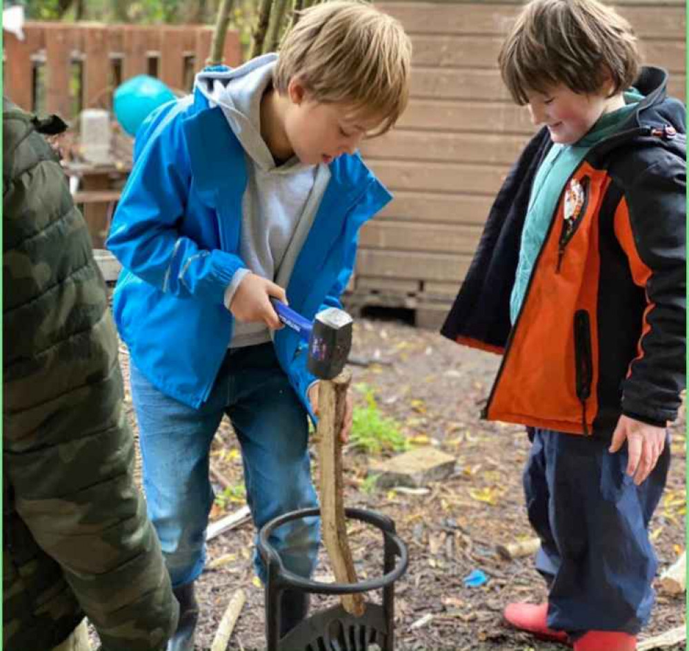 Children learn how to use tools safely