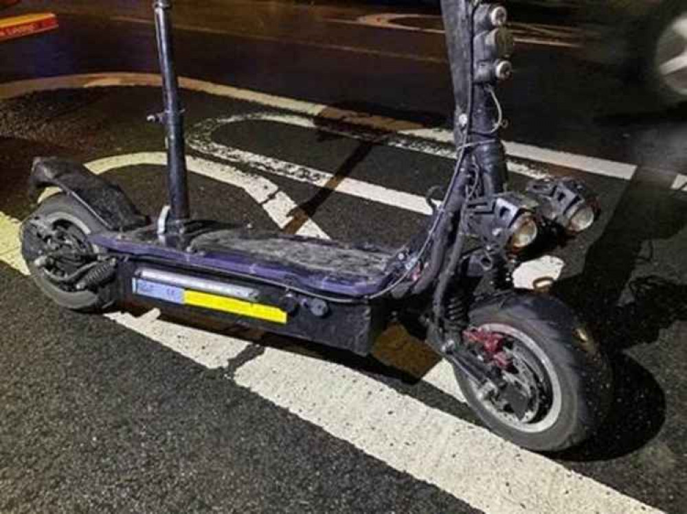 His e-scooter was seized by officers. Image Credit: Ealing Police