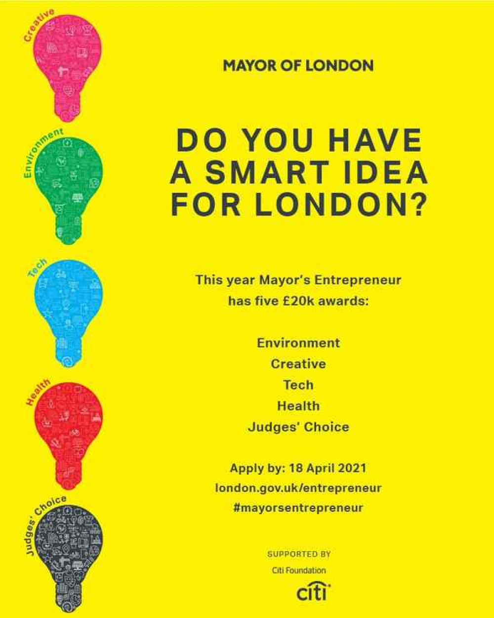 Deadline for applications is April 18 Deadline for applications is April 18