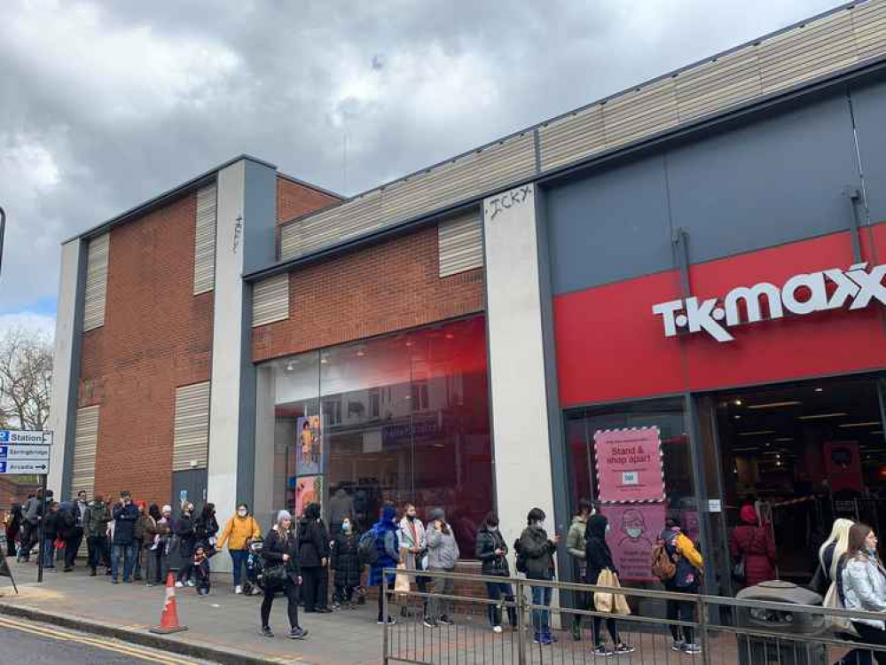 TK Maxx also had large queues that curled around the building