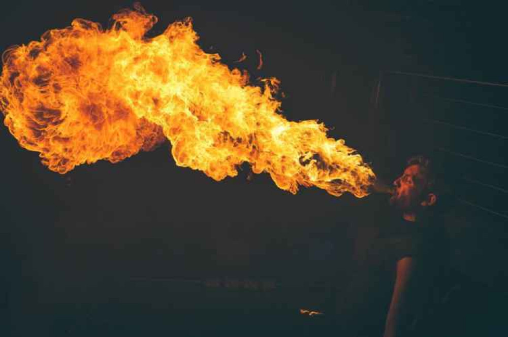 Dan learnt how to breathe fire during his time at university in Liverpool