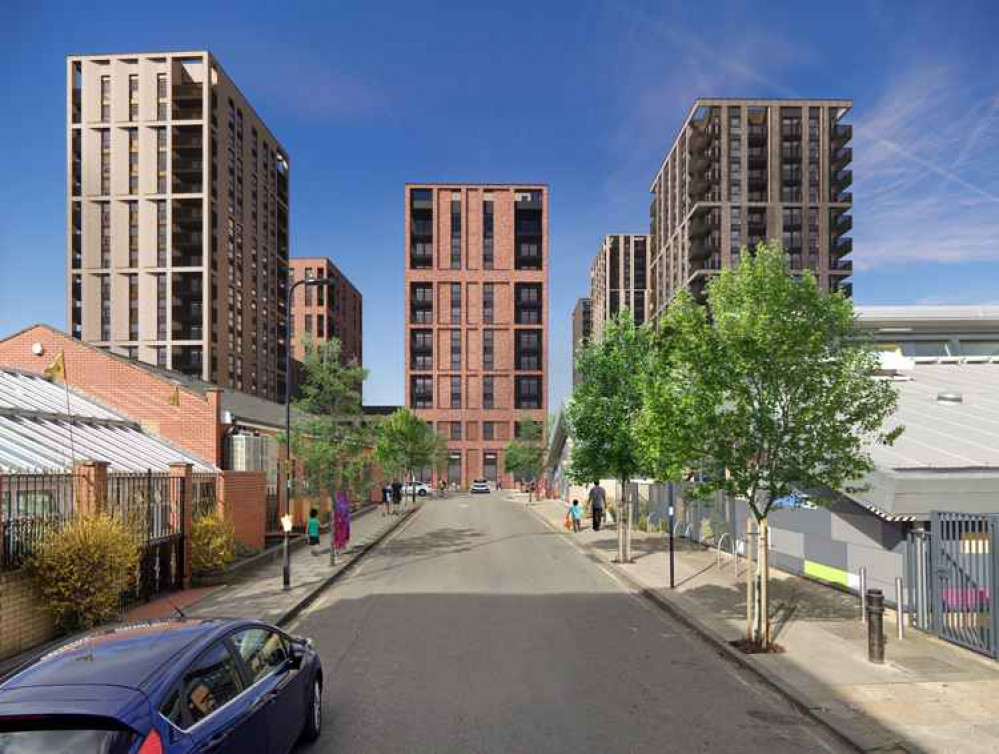 The taller buildings align from Dominion Road, south of the proposed development. Image Credit: Peabody House