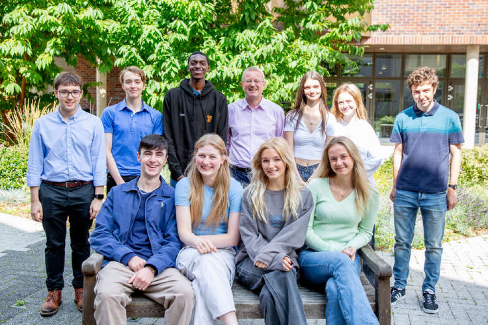 Some students with Headmaster, Andrew Johnson. Image Credit: St Benedict's School