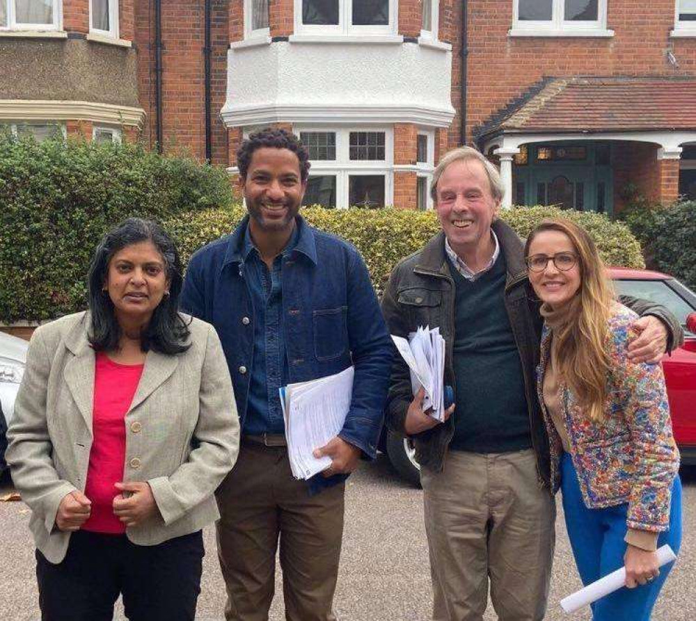 Rupa Huq, ITV's Sean Fletcher, Journalist David Tennant and Sean Fletcher's wife, Luned Tonderai after meeting with developers. (Image: Rupa Huq)