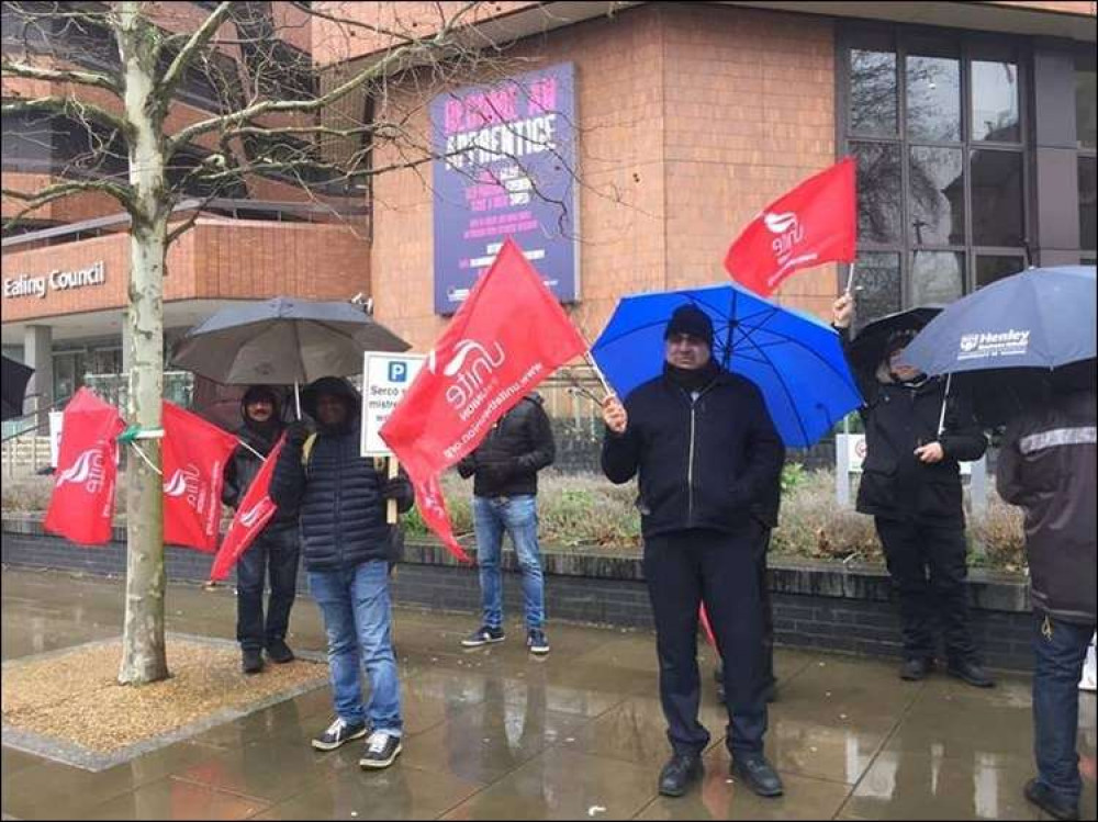 Ealing parking attendants strike. (Image: Helen Pattison)