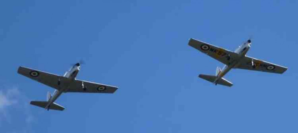 The RAF  Chipmunks impressed the guests as they flew over the Axe Valley