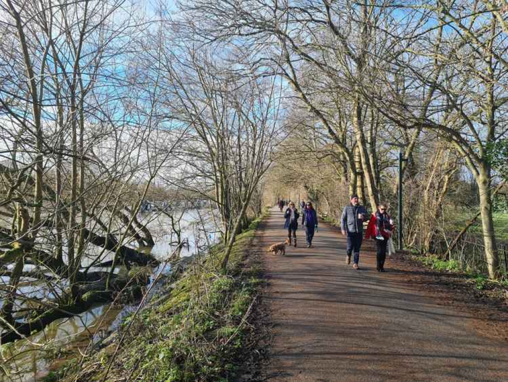 Locals going for a walk on the Marble Hill towpath