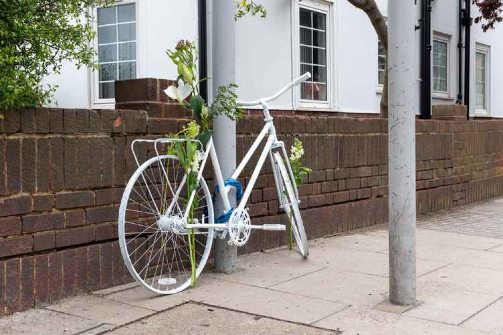 White painted bikes are often used to commemorate cyclists killed in accidents and warn of dangerous roads