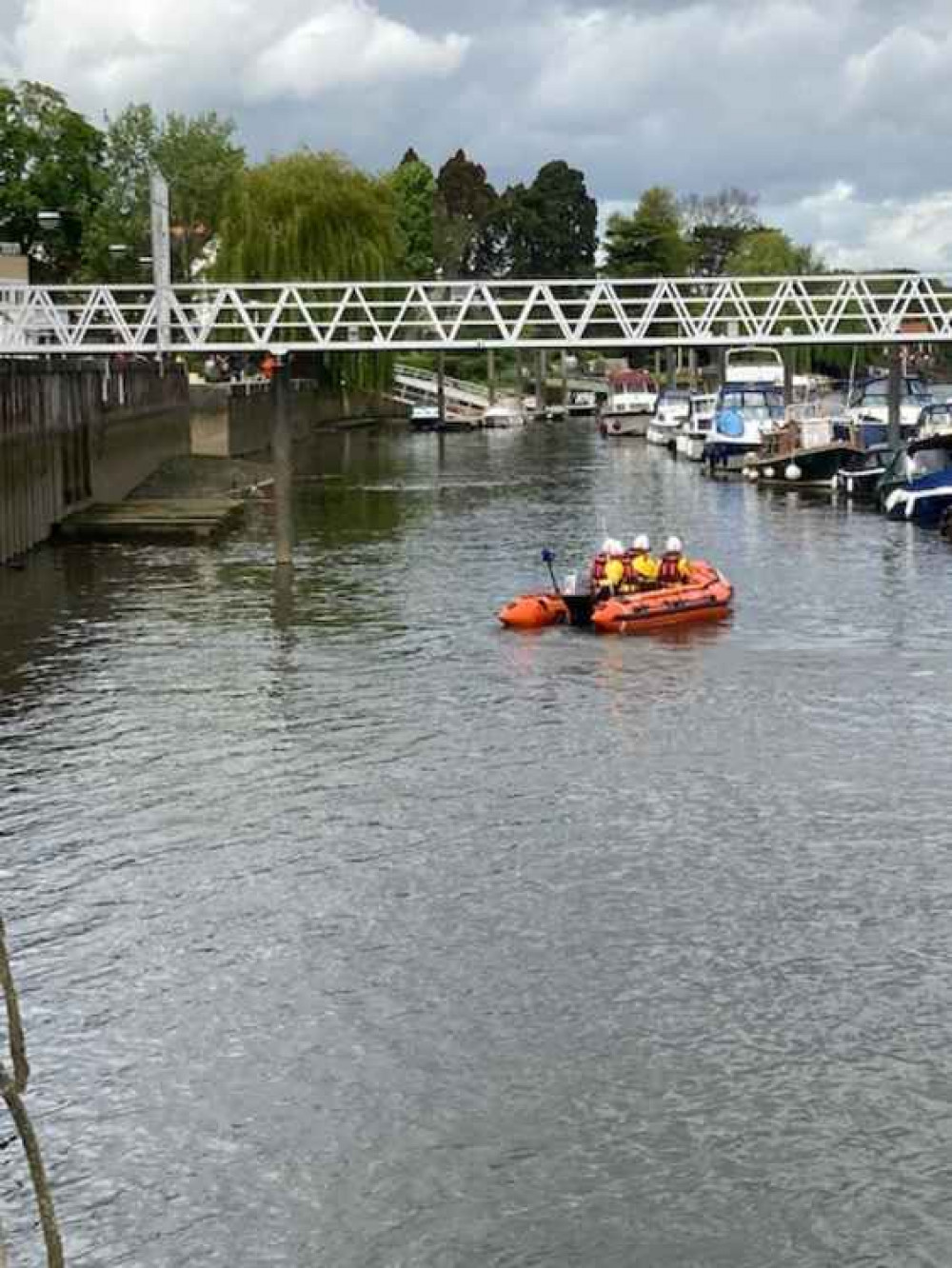 The fin outside the wharf restaurant (Image: Stuart Higgins)