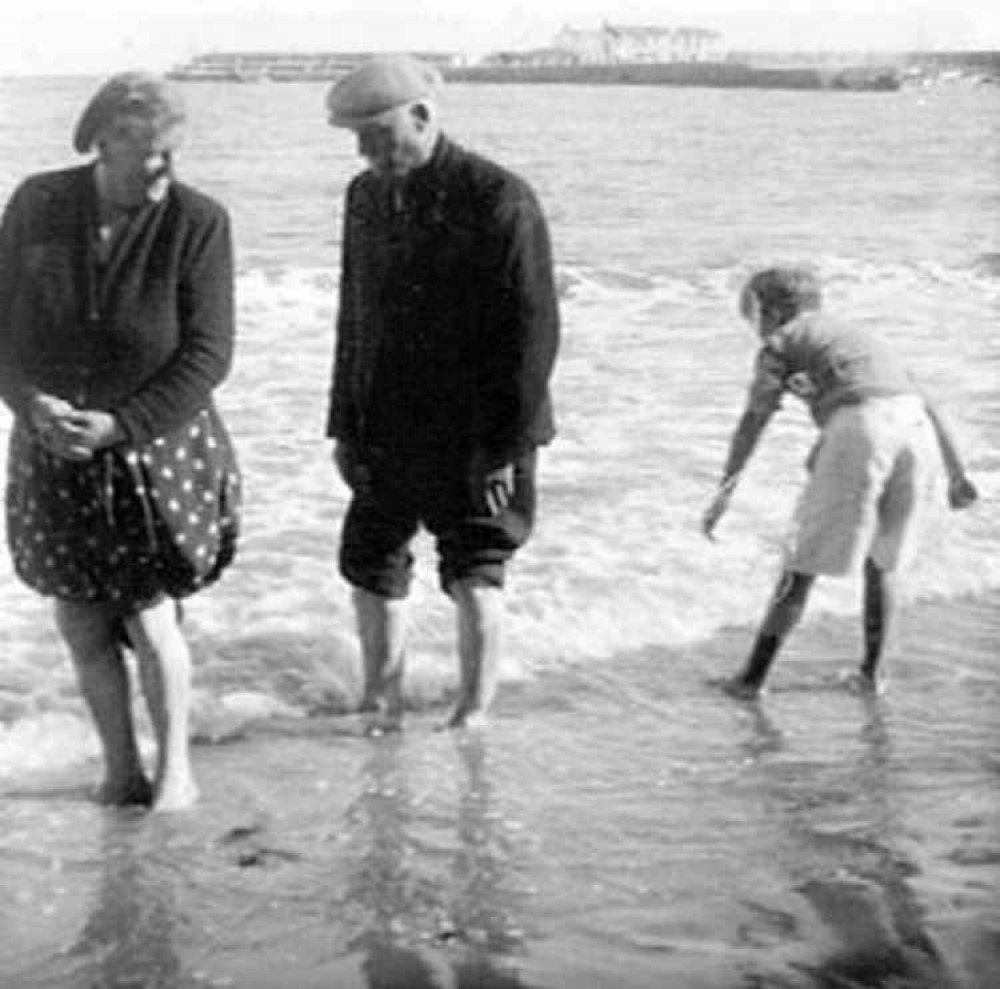 Granny and grandad Tudor and Me at Lyme Regis