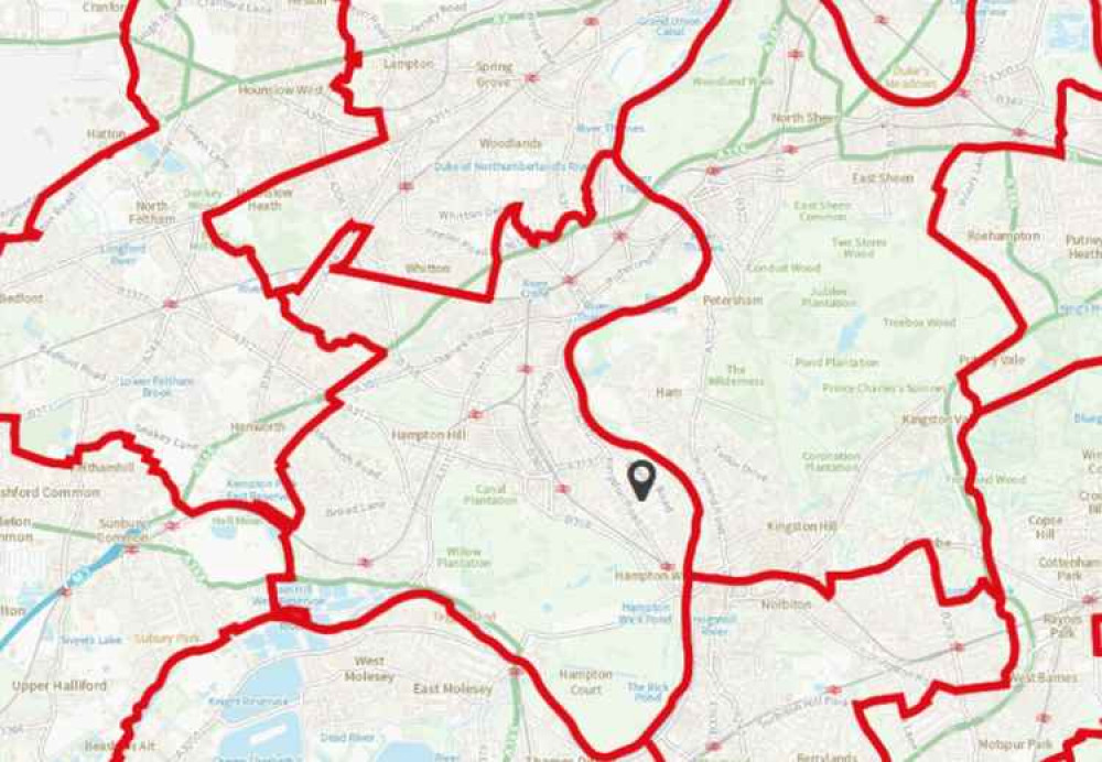 A map with the proposed changes to the Twickenham constituency / Credit: Boundary Commission for England