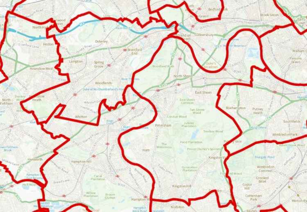 A map with the proposed changes to the Twickenham constituency (Image: Boundary Commission for England)