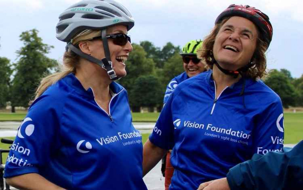 The Countess pictured with Monica Smith, manager of the charity's Centenary appeal (Credit: Vision Foundation)