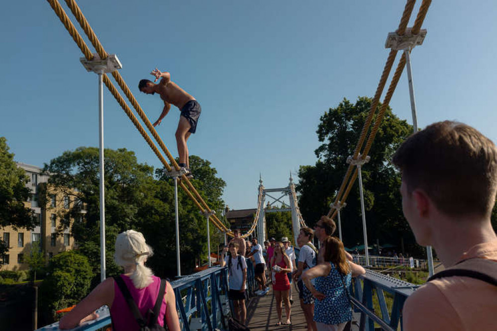 There were people seen jumping off the bridge down in Teddington despite the RNLI warning that this is a very dangerous activity (Photo by Ollie G. Monk)