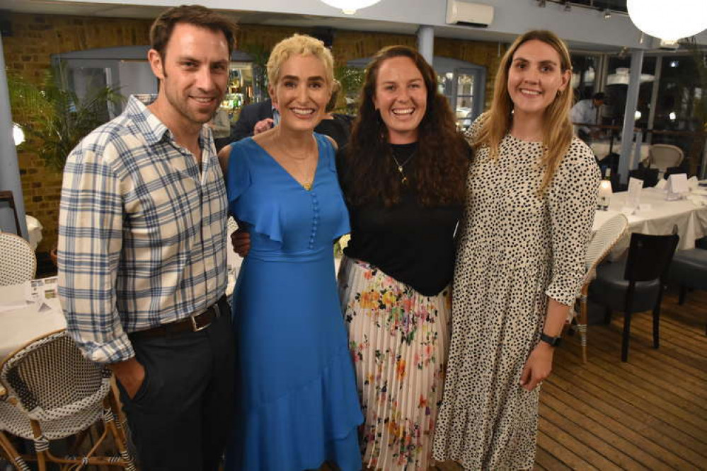 Kat, Charlotte and Abby will be rowing 3,000 miles across the Atlantic this December. Pictured with Mark Hunter (Credit: Jessica Broadbent)