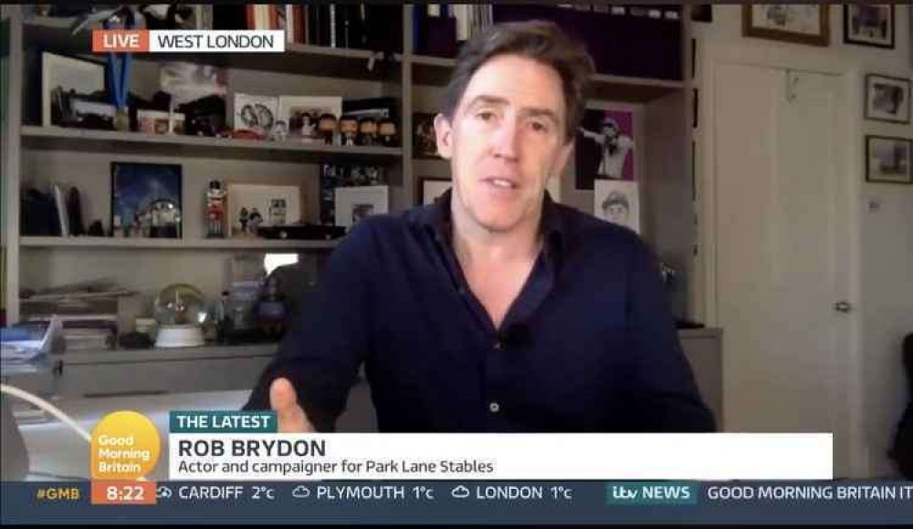 Rob Brydon appeared on Good Morning Britain to support the stables' campaign.