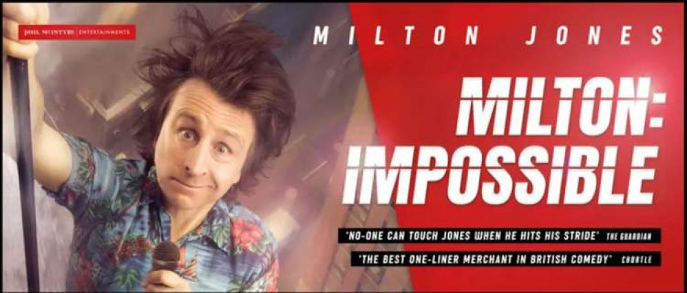 Gloriously daft TV comedian and local resident, Milton Jones, brings his one man show to Richmond Theatre on Sunday.